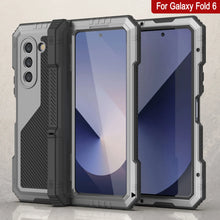 Load image into Gallery viewer, Funda de metal para Galaxy Z Fold6, carcasa de armadura de grado militar resistente, carcasa rígida de cuerpo completo [plateada]
