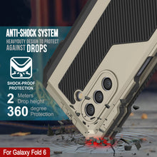 Load image into Gallery viewer, Funda de metal para Galaxy Z Fold6, carcasa de armadura de grado militar resistente, carcasa rígida de cuerpo completo [dorada]
