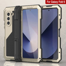 Load image into Gallery viewer, Funda de metal para Galaxy Z Fold6, carcasa de armadura de grado militar resistente, carcasa rígida de cuerpo completo [dorada]
