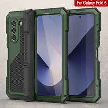 Cargar imagen en el visor de la galería, Funda de metal para Galaxy Z Fold6, carcasa de armadura de grado militar resistente, carcasa rígida de cuerpo completo [verde oscuro]
