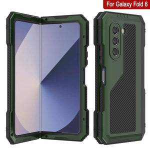 Funda de metal para Galaxy Z Fold6, carcasa de armadura de grado militar resistente, carcasa rígida de cuerpo completo [verde oscuro]
