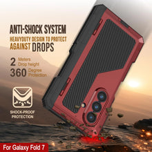 Cargar imagen en el visor de la galería, Case de metal Galaxy Z Fold7, cubierta de armadura de grado militar de servicio pesado cuerpo duro [rojo]

