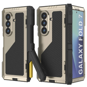 Case de metal Galaxy Z Fold7, cubierta de armadura de grado militar de alta resistencia Cuerpo completo Hard [oro]