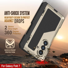 Cargar imagen en el visor de la galería, Case de metal Galaxy Z Fold7, cubierta de armadura de grado militar de alta resistencia Cuerpo completo Hard [oro]
