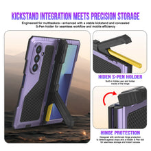 Cargar imagen en el visor de la galería, Case de metal Galaxy Z Fold7, cubierta de armadura de grado militar de servicio pesado cuerpo duro [púrpura]

