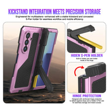 Cargar imagen en el visor de la galería, Case de metal Galaxy Z Fold7, cubierta de armadura de grado militar de servicio pesado cuerpo duro [rosa]
