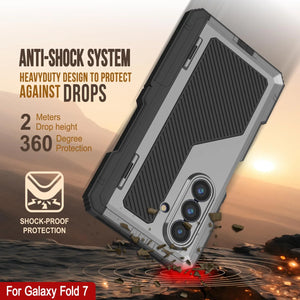 Case de metal Galaxy Z Fold7, cubierta de armadura de grado militar de servicio pesado cuerpo duro [plata]