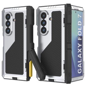 Case de metal Galaxy Z Fold7, cubierta de armadura de grado militar de servicio pesado cuerpo duro [blanco]