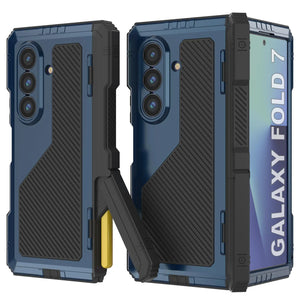 Case de metal Galaxy Z Fold7, cubierta de armadura de grado militar de servicio pesado cuerpo duro [azul]