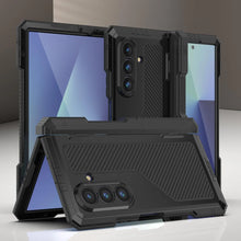 Cargar imagen en el visor de la galería, Case de metal Galaxy Z Fold7, cubierta de armadura de grado militar de servicio pesado cuerpo duro [negro]

