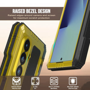 Case de metal Galaxy Z Fold7, cubierta de armadura de grado militar de servicio pesado cuerpo duro [neón]