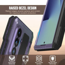 Cargar imagen en el visor de la galería, Case de metal Galaxy Z Fold7, cubierta de armadura de grado militar de servicio pesado cuerpo duro [púrpura]

