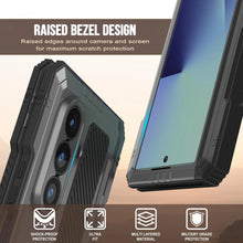 Cargar imagen en el visor de la galería, Case de metal Galaxy Z Fold7, cubierta de armadura de grado militar de servicio pesado cuerpo duro [plata]
