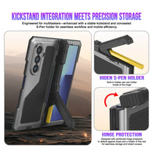 Cargar imagen en el visor de la galería, Case de metal Galaxy Z Fold7, cubierta de armadura de grado militar de servicio pesado cuerpo duro [plata]
