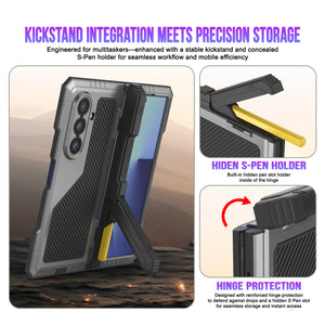 Case de metal Galaxy Z Fold7, cubierta de armadura de grado militar de servicio pesado cuerpo duro [plata]