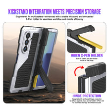 Cargar imagen en el visor de la galería, Case de metal Galaxy Z Fold7, cubierta de armadura de grado militar de servicio pesado cuerpo duro [blanco]
