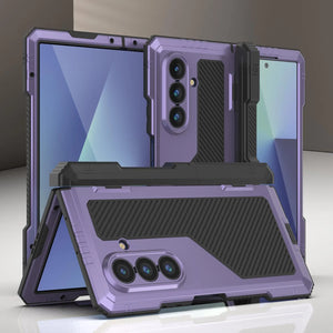 Case de metal Galaxy Z Fold7, cubierta de armadura de grado militar de servicio pesado cuerpo duro [púrpura]