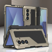 Cargar imagen en el visor de la galería, Case de metal Galaxy Z Fold7, cubierta de armadura de grado militar de alta resistencia Cuerpo completo Hard [oro]
