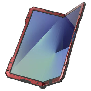 Case de metal Galaxy Z Fold7, cubierta de armadura de grado militar de servicio pesado cuerpo duro [rojo]