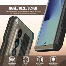 Cargar imagen en el visor de la galería, Case de metal Galaxy Z Fold7, cubierta de armadura de grado militar de alta resistencia Cuerpo completo Hard [oro]
