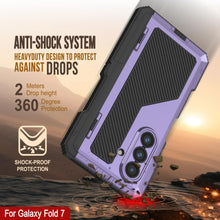 Cargar imagen en el visor de la galería, Case de metal Galaxy Z Fold7, cubierta de armadura de grado militar de servicio pesado cuerpo duro [púrpura]
