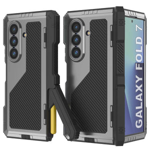 Case de metal Galaxy Z Fold7, cubierta de armadura de grado militar de servicio pesado cuerpo duro [plata]