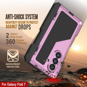 Case de metal Galaxy Z Fold7, cubierta de armadura de grado militar de servicio pesado cuerpo duro [rosa]