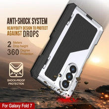 Cargar imagen en el visor de la galería, Case de metal Galaxy Z Fold7, cubierta de armadura de grado militar de servicio pesado cuerpo duro [blanco]
