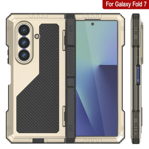 Case de metal Galaxy Z Fold7, cubierta de armadura de grado militar de alta resistencia Cuerpo completo Hard [oro]