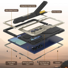 Cargar imagen en el visor de la galería, Case de metal Galaxy Z Fold7, cubierta de armadura de grado militar de alta resistencia Cuerpo completo Hard [oro]
