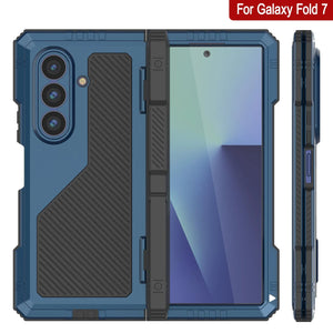 Case de metal Galaxy Z Fold7, cubierta de armadura de grado militar de servicio pesado cuerpo duro [azul]