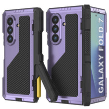 Cargar imagen en el visor de la galería, Case de metal Galaxy Z Fold7, cubierta de armadura de grado militar de servicio pesado cuerpo duro [púrpura]

