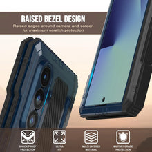 Cargar imagen en el visor de la galería, Case de metal Galaxy Z Fold7, cubierta de armadura de grado militar de servicio pesado cuerpo duro [azul]
