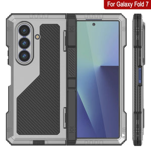 Case de metal Galaxy Z Fold7, cubierta de armadura de grado militar de servicio pesado cuerpo duro [plata]