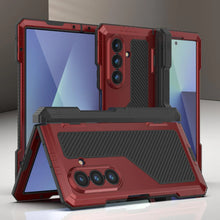 Cargar imagen en el visor de la galería, Case de metal Galaxy Z Fold7, cubierta de armadura de grado militar de servicio pesado cuerpo duro [rojo]
