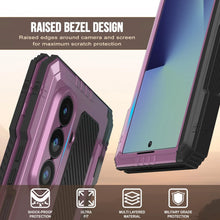 Cargar imagen en el visor de la galería, Case de metal Galaxy Z Fold7, cubierta de armadura de grado militar de servicio pesado cuerpo duro [rosa]
