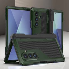 Cargar imagen en el visor de la galería, Case de metal Galaxy Z Fold7, cubierta de armadura de grado militar de servicio pesado Cuerpo completo duro [verde oscuro]
