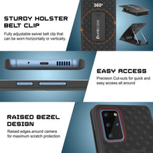 Cargar imagen en el visor de la galería, Punkcase Galaxy S20+ Plus Case With Screen Protector, Holster Belt Clip [Black] 
