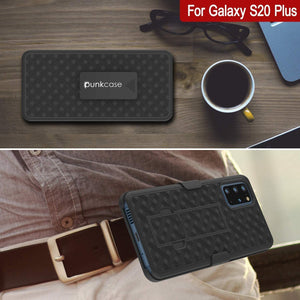 Punkcase Galaxy S20+ Plus Case With Screen Protector, Holster Belt Clip [Black] 