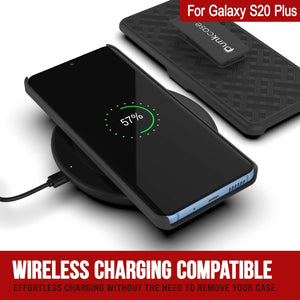 Punkcase Galaxy S20+ Plus Case With Screen Protector, Holster Belt Clip [Black] 