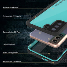 Cargar imagen en el visor de la galería, Galaxy S22+ Plus Waterproof Case PunkCase StudStar Teal Thin 6.6ft Underwater IP68 Shock/Snow Proof (Color in image: black)
