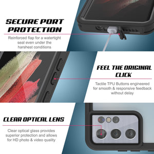 Galaxy S21 Ultra Water/Shockproof [Extreme Series] With Screen Protector Case [Black] (Color in image: Pink)