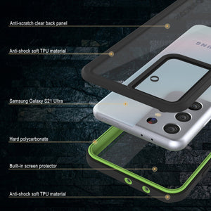 Galaxy S21 Ultra Water/Shockproof [Extreme Series] Screen Protector Case [Light Green] (Color in image: Pink)