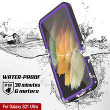 Cargar imagen en el visor de la galería, Galaxy S21 Ultra Water/Shockproof [Extreme Series] Slim Screen Protector Case [Purple] (Color in image: Light blue)

