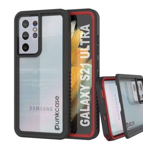 Galaxy S21 Ultra Water/Shock/Snowproof [Extreme Series] Slim Screen Protector Case [Red] (Color in image: Red)