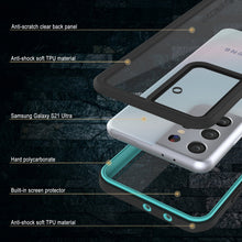 Cargar imagen en el visor de la galería, Galaxy S21 Ultra Water/Shock/Snowproof [Extreme Series]  Screen Protector Case [Teal] (Color in image: Light blue)
