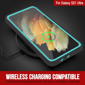 Galaxy S21 Ultra Water/Shock/Snowproof [Extreme Series]  Screen Protector Case [Teal] (Color in image: Pink)