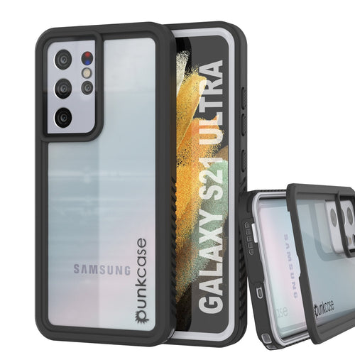 Galaxy S21 Ultra Water/Shock/Snow/dirt proof [Extreme Series] Punkcase Slim Case [White] (Color in image: White)