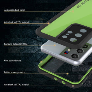 Galaxy S21 Ultra Waterproof Case PunkCase StudStar Light Green Thin 6.6ft Underwater IP68 ShockProof (Color in image: teal)
