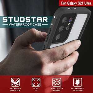Galaxy S22 Ultra Waterproof Case, Punkcase StudStar White Thin 6.6ft Underwater IP68 Shock/Snow Proof (Color in image: light blue)
